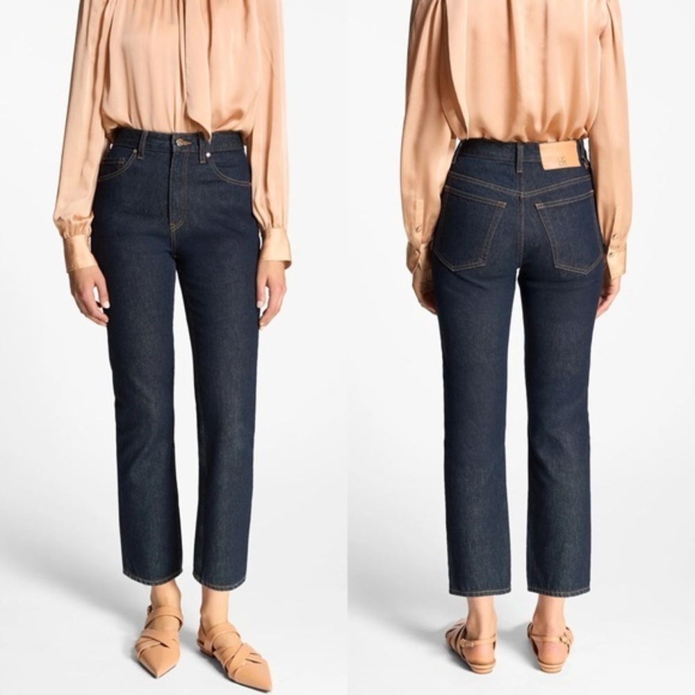 Ulla Johnson NWOT Agnes High Waist Blue Straight Leg Cropped Jeans 27